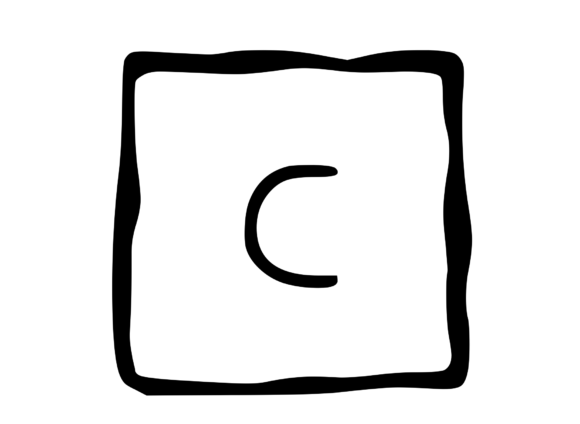 Hand Drawn Outlined Frame with Mono C