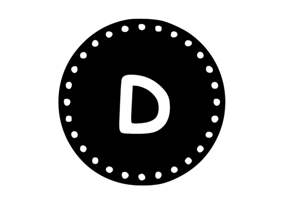 Mono Minted Gold Coin Letter SVG D