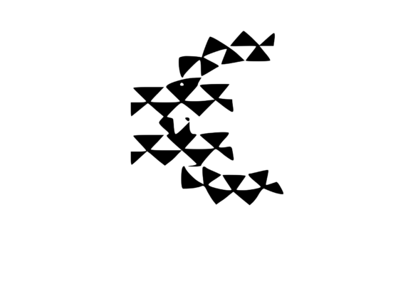 Playful Geometric Pattern Mono Euro